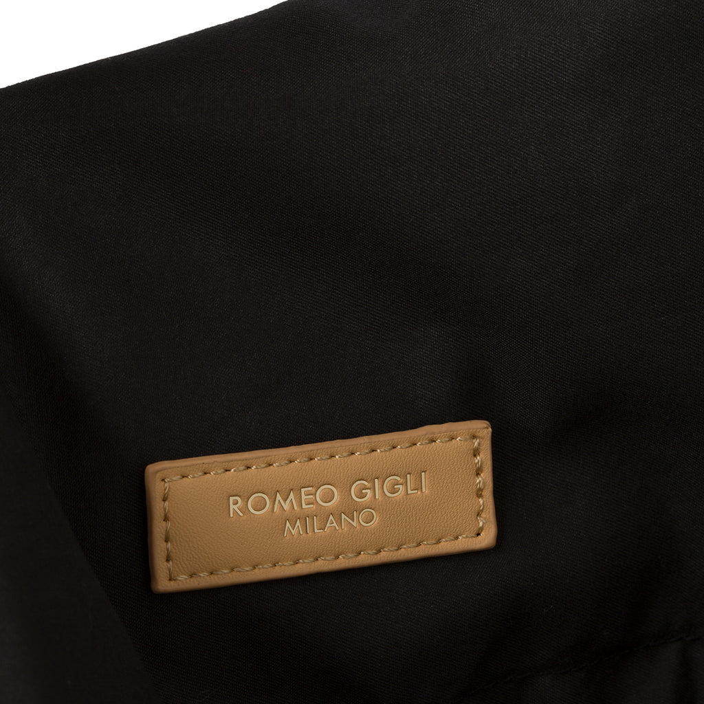 Borsa da mare effetto paglia con patch logo Romeo Gigli Zenit