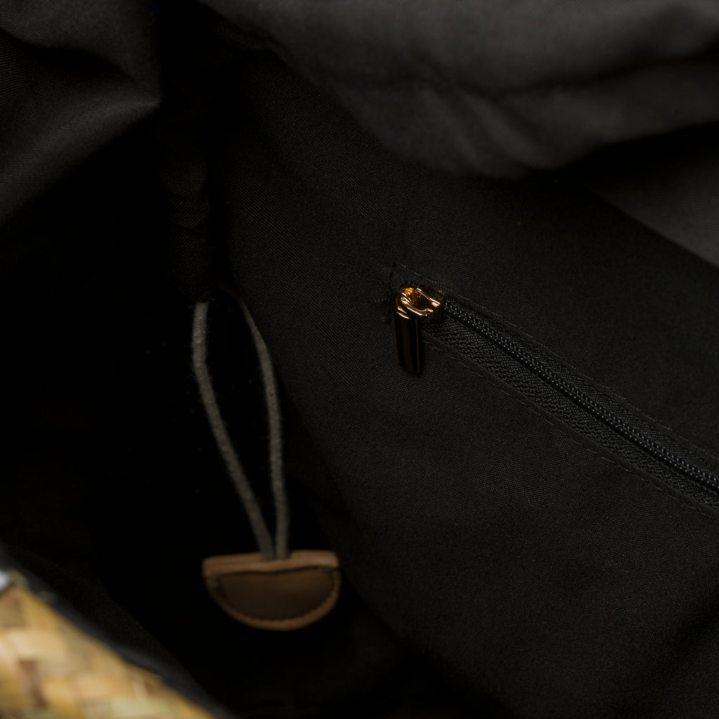 Borsa da mare effetto paglia con patch logo Romeo Gigli Zenit