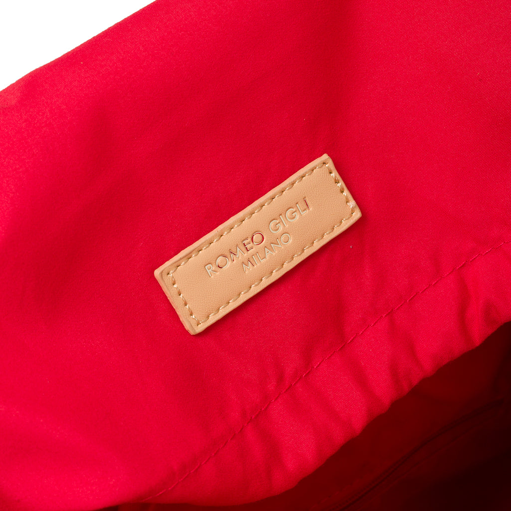 Borsa da mare effetto paglia con patch logo Romeo Gigli Zenit