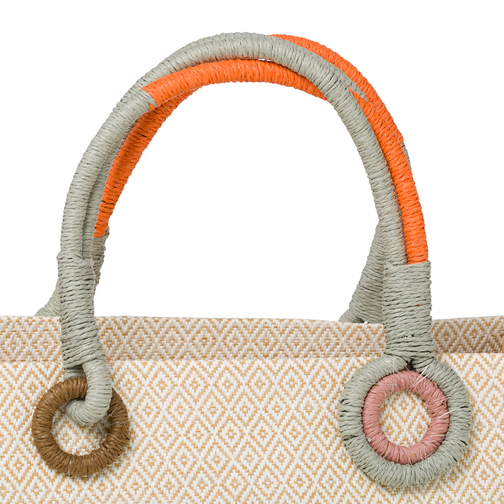 Borsa da mare bianca e beige Romeo Gigli Aisar