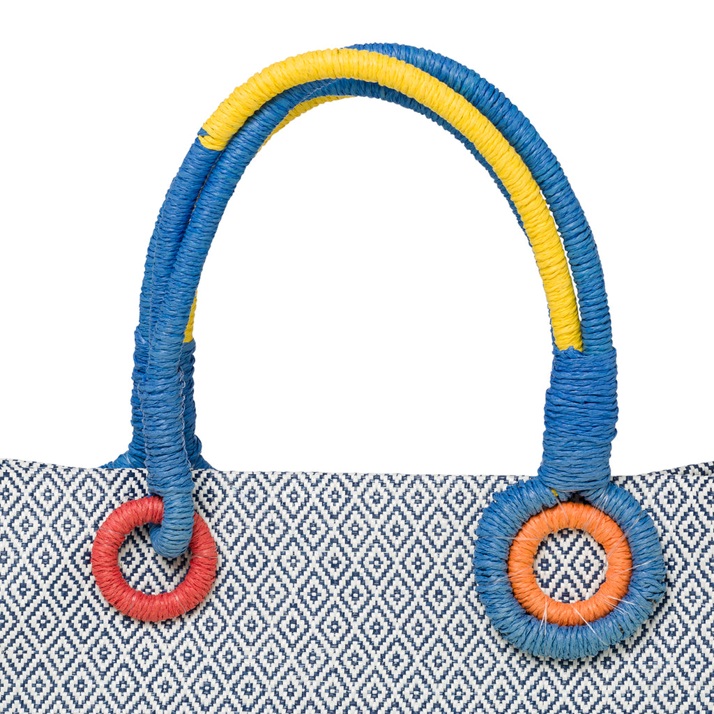 Borsa da mare bianca e blu Romeo Gigli Aisar