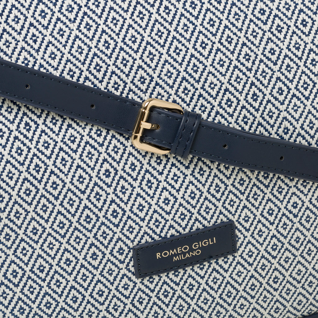 Borsa da mare bianca e blu Romeo Gigli Aisar