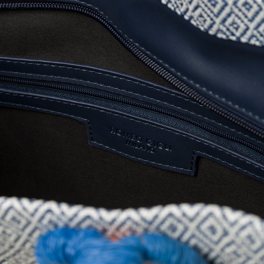 Borsa da mare bianca e blu Romeo Gigli Aisar