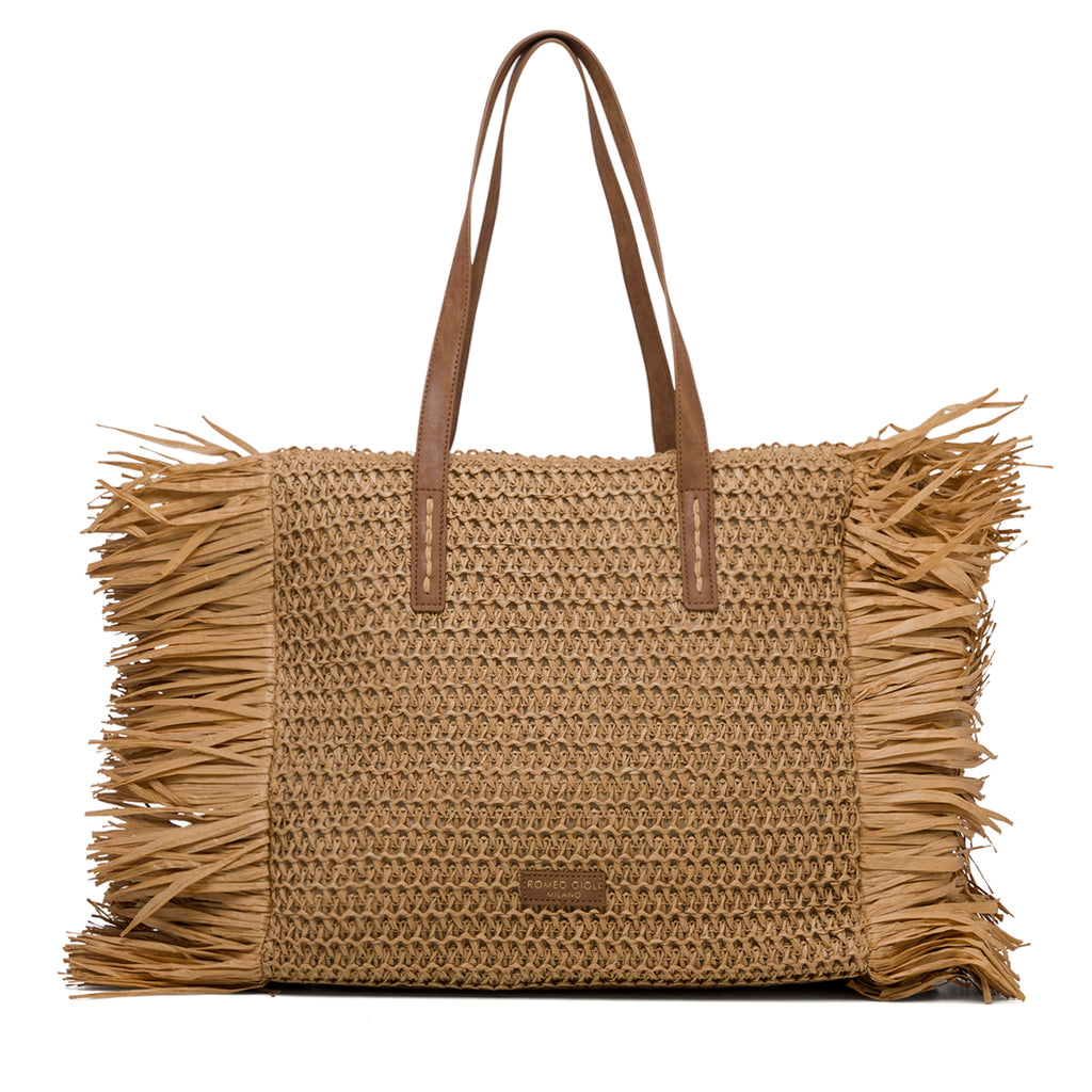 Borsa da mare beige effetto paglia Romeo Gigli Dany