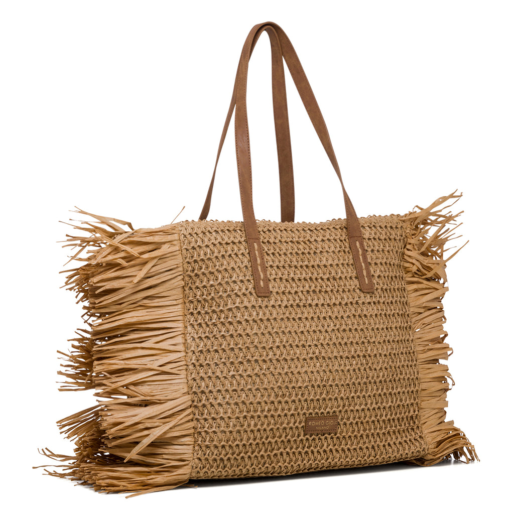 Borsa da mare beige effetto paglia Romeo Gigli Dany