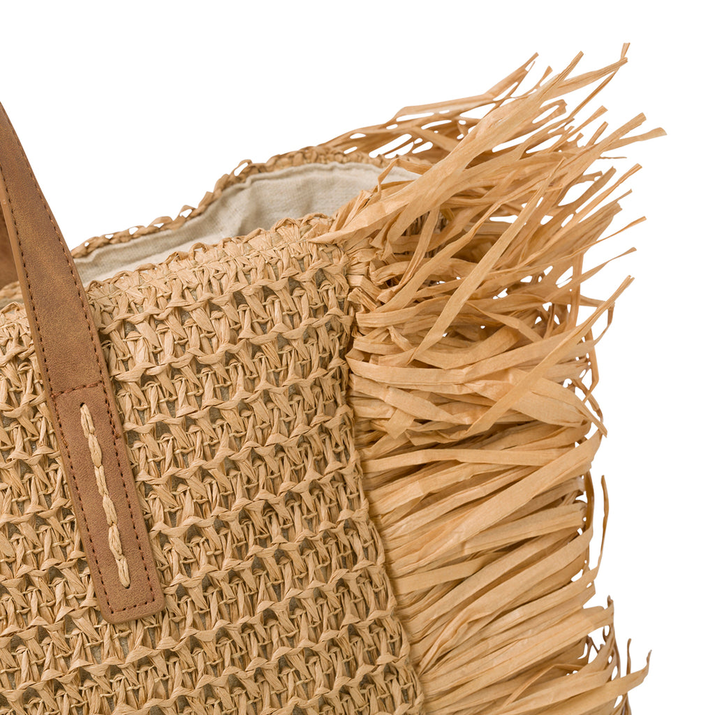 Borsa da mare beige effetto paglia Romeo Gigli Dany