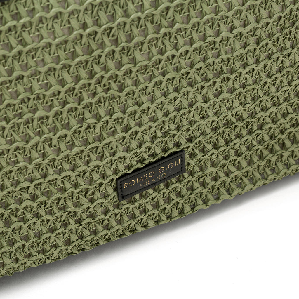 Borsa da mare verde effetto paglia Romeo Gigli Dany