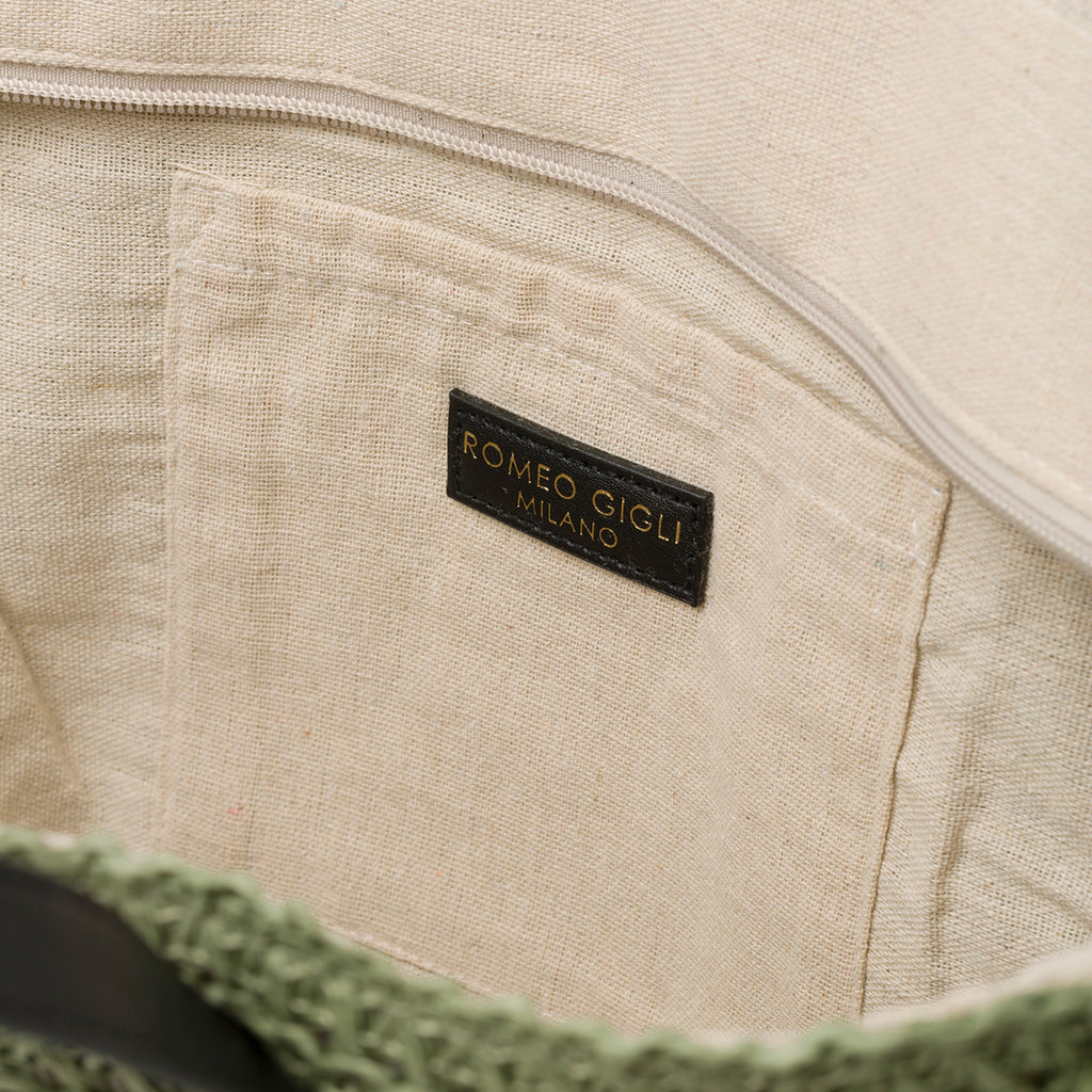 Borsa da mare verde effetto paglia Romeo Gigli Dany