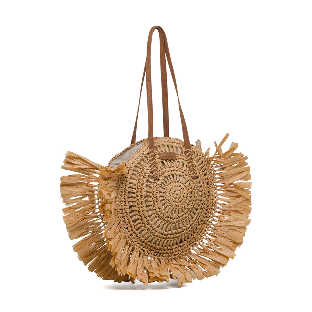 Borsa da mare beige effetto paglia Romeo Gigli Dany