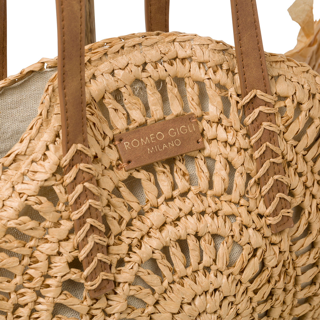 Borsa da mare beige effetto paglia Romeo Gigli Dany