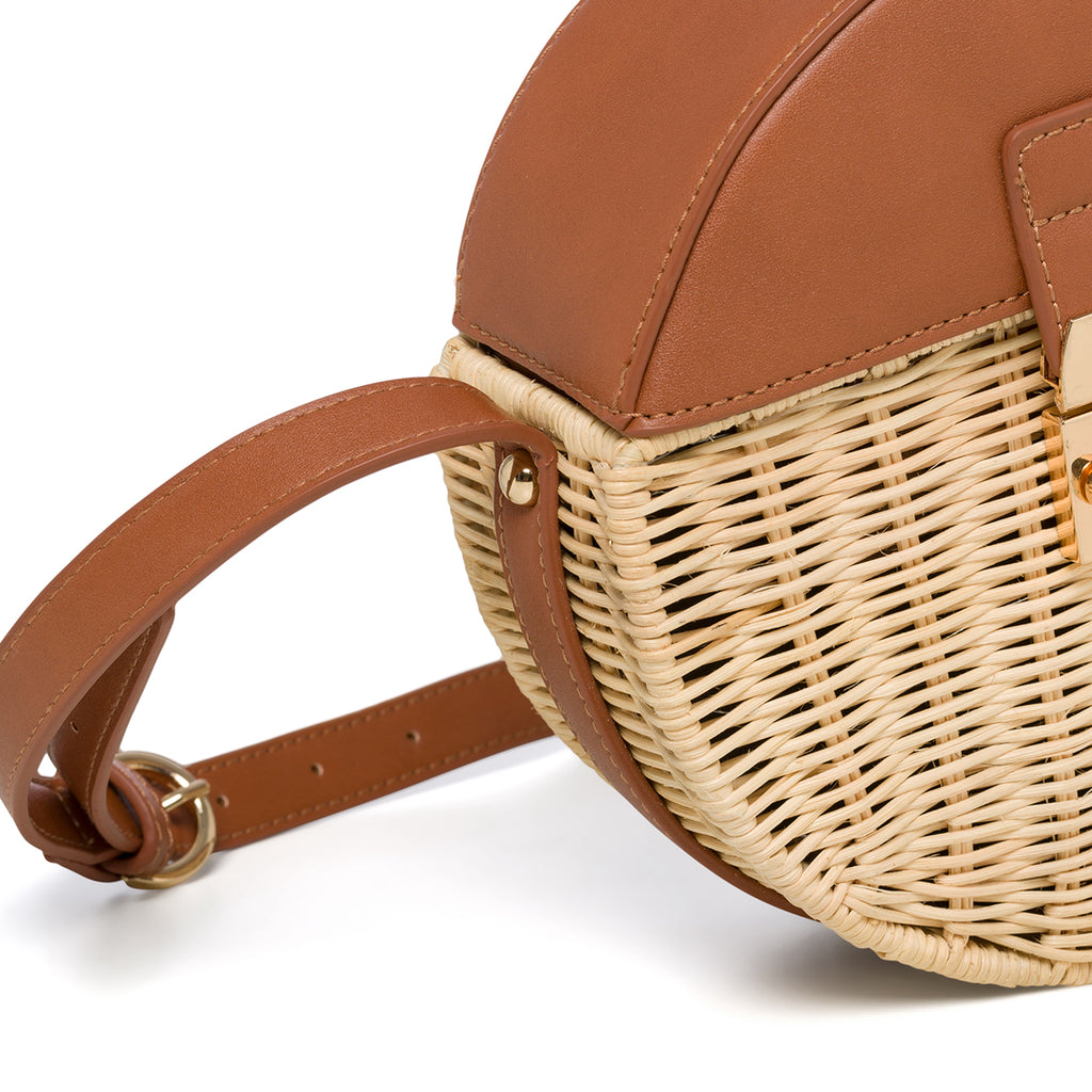 Borsa da mare marrone e beige effetto paglia Romeo Gigli Areba