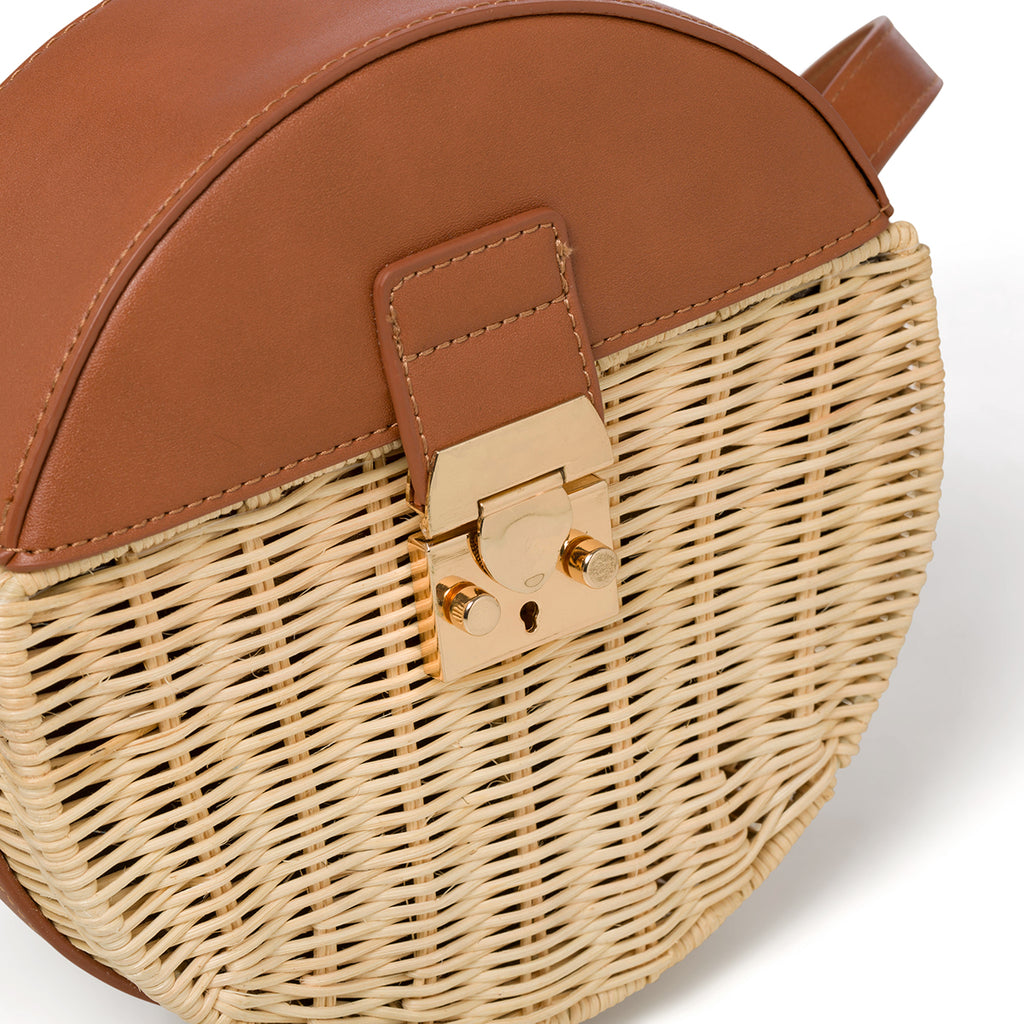 Borsa da mare marrone e beige effetto paglia Romeo Gigli Areba