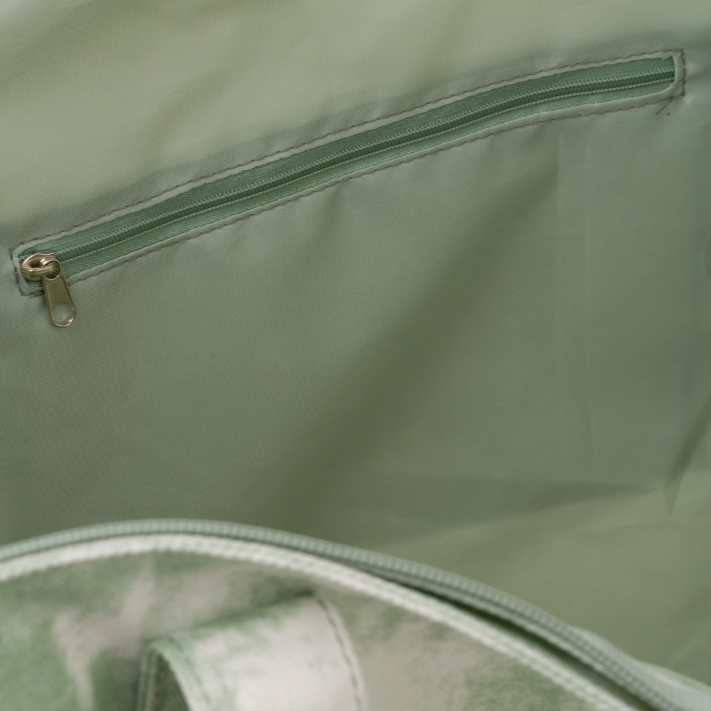 Borsa da mare verde e bianca da donna Lora Ferres On The Beach