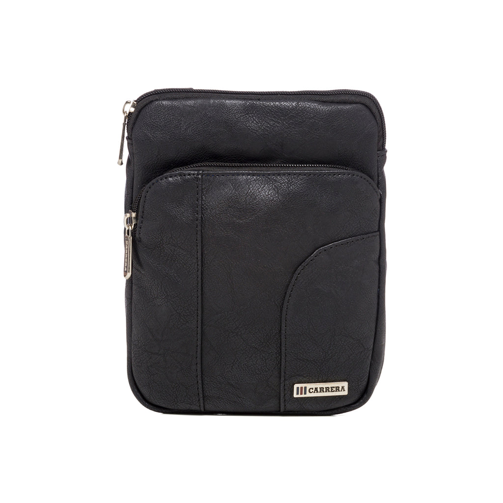 Borsello nero con logo in metallo Carrera Jeans Hold