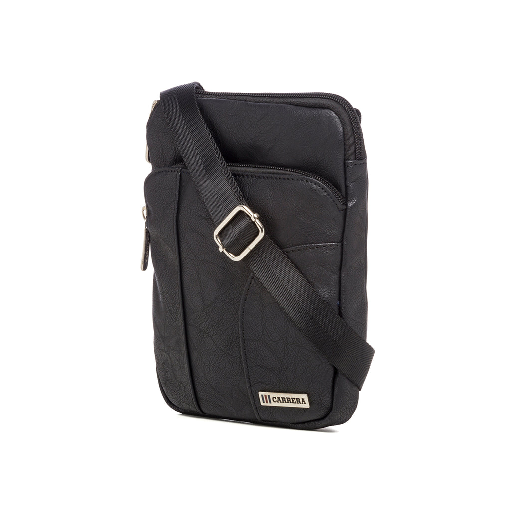 Borsello nero con logo in metallo Carrera Jeans Hold