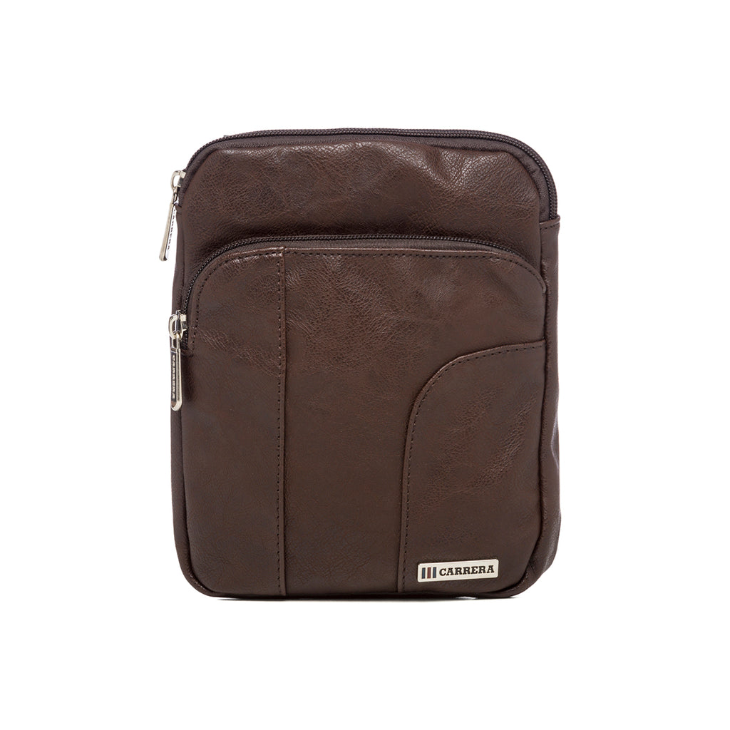 Borsello marrone con logo in metallo Carrera Jeans Hold