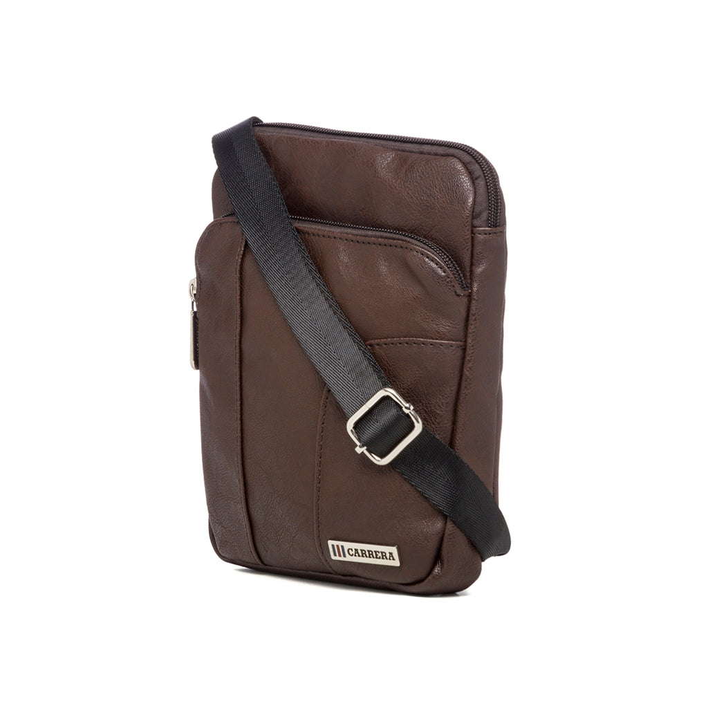 Borsello marrone con logo in metallo Carrera Jeans Hold