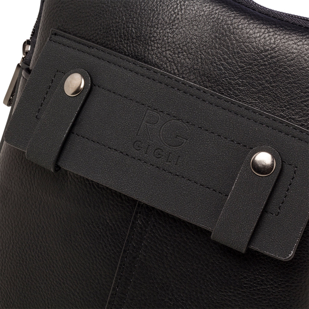 Borsello nero con tasca frontale Romeo Gigli