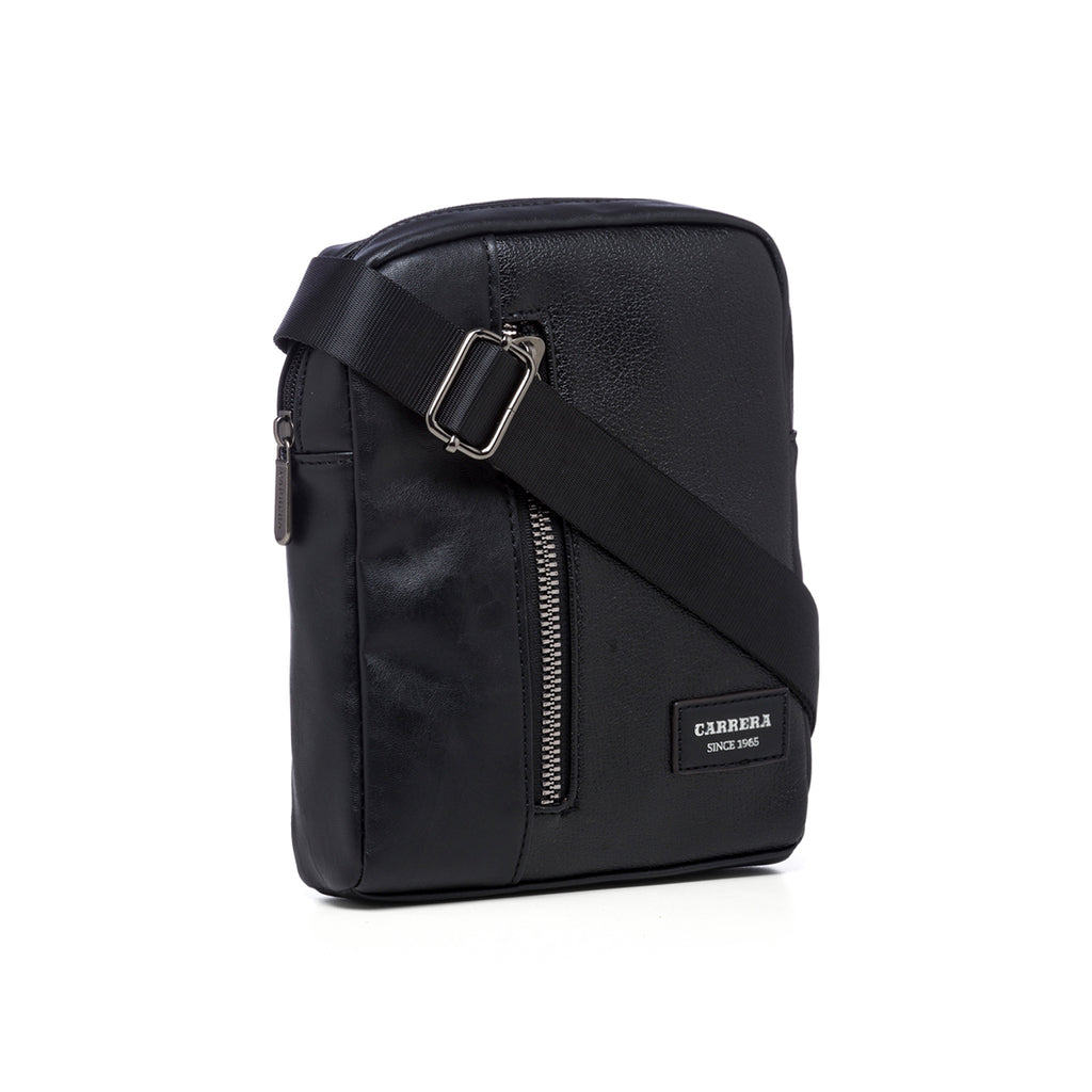 Borsello nero da uomo con logo in metallo Carrera Jeans Lucky