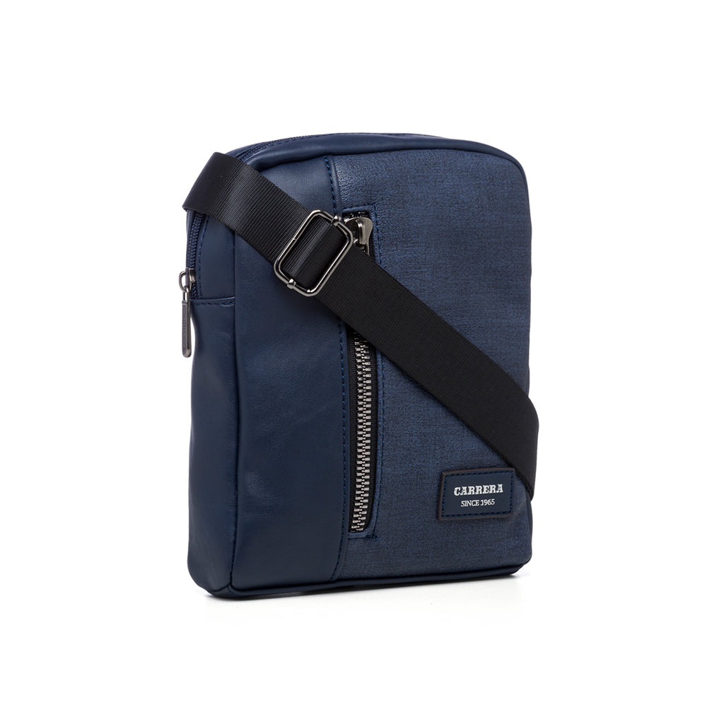 Borsello blu da uomo con logo in metallo Carrera Jeans Lucky