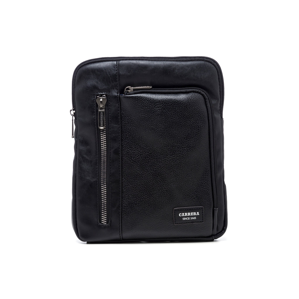 Borsello nero da uomo con logo in metallo Carrera Jeans Lucky