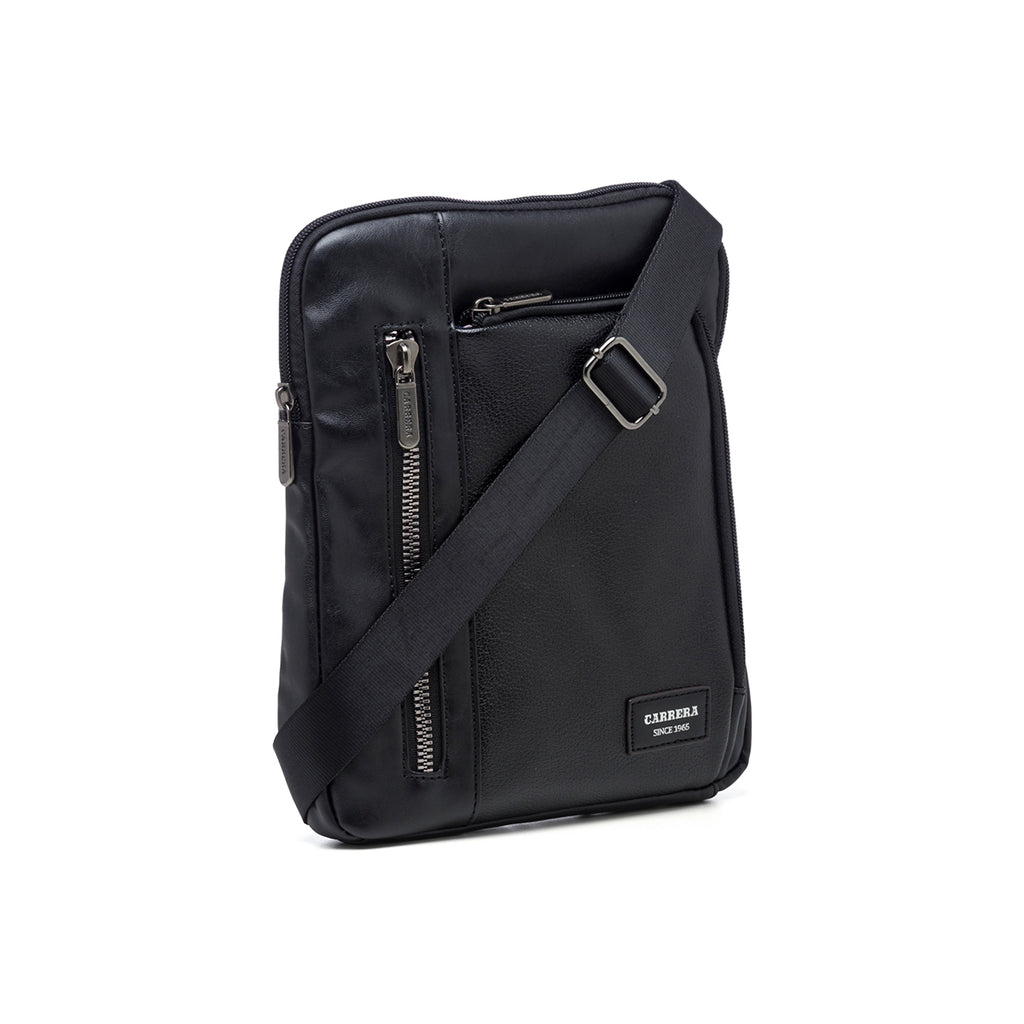 Borsello nero da uomo con logo in metallo Carrera Jeans Lucky