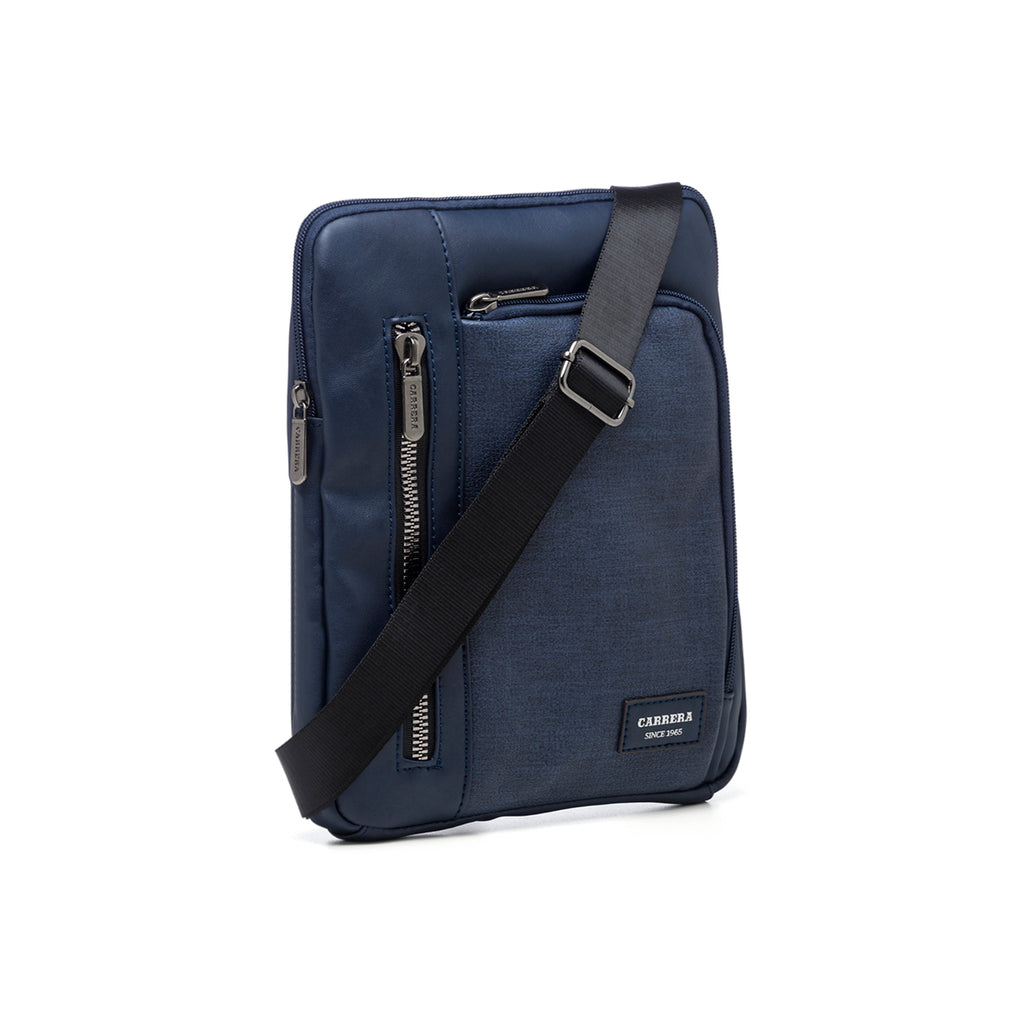 Borsello blu da uomo con logo in metallo Carrera Jeans Lucky