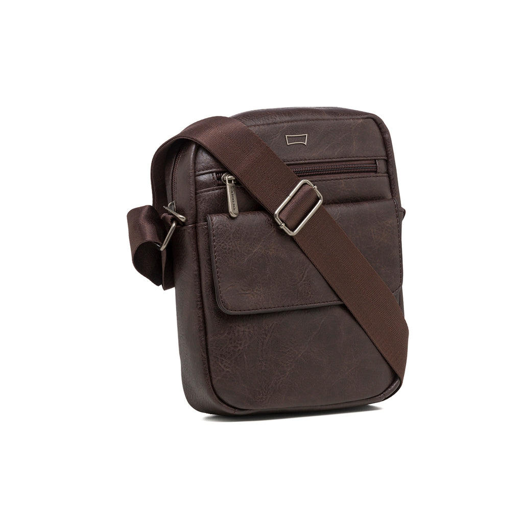 Borsello marrone effetto vintage da uomo Carrera Jeans Tuscany