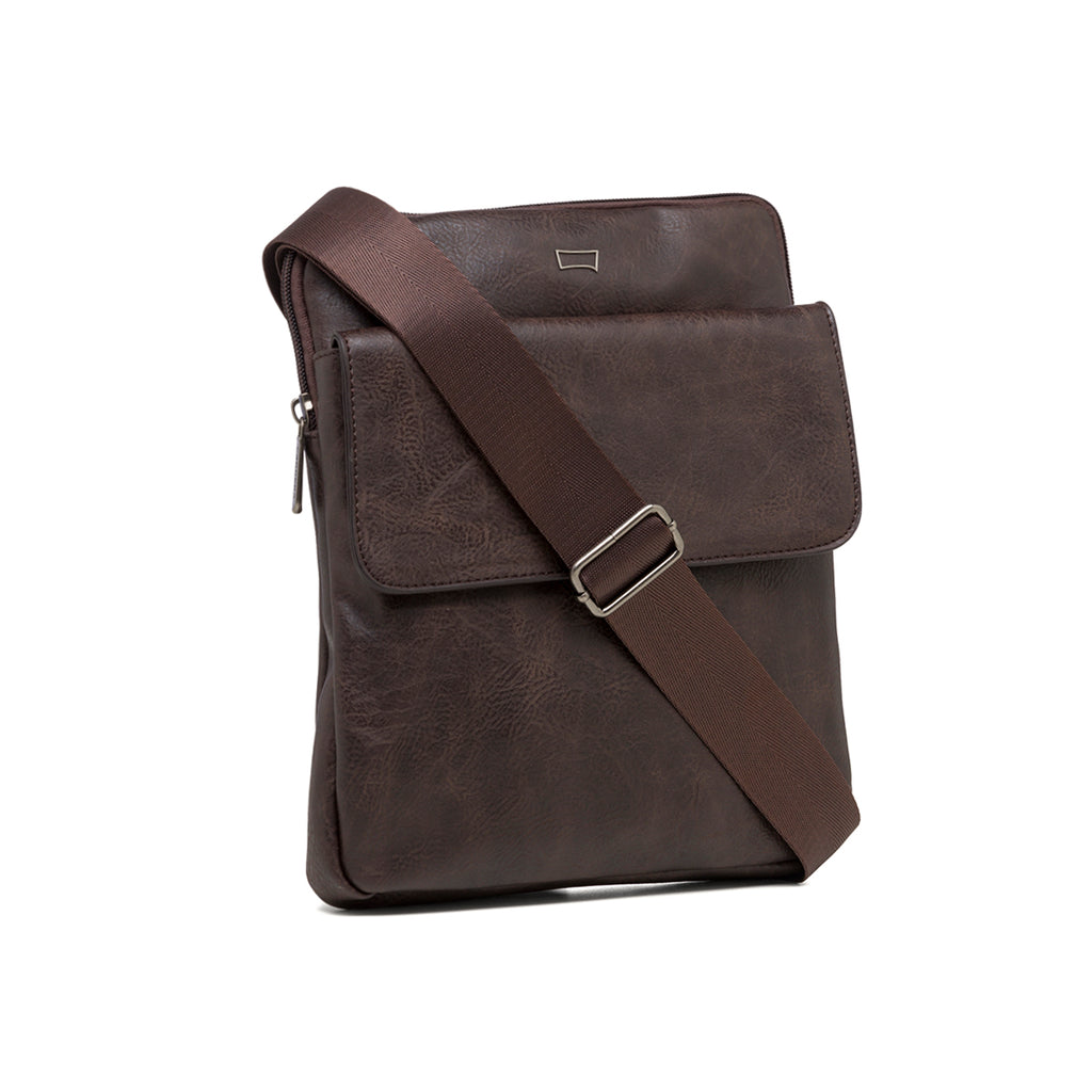 Borsello marrone effetto vintage da uomo Carrera Jeans Tuscany