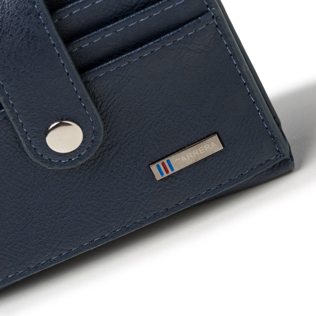 Portafoglio blu con chiusura a bottone Carrera Jeans Hold