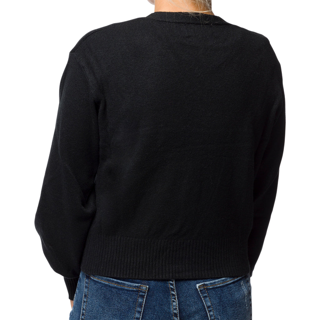 Cardigan corto nero da donna con chiusura a bottoni Swish Jeans