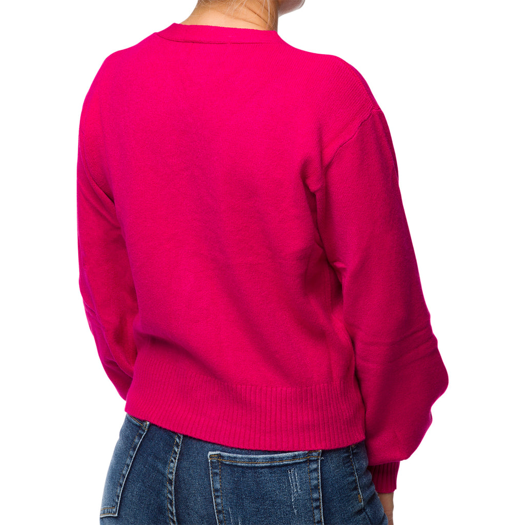 Cardigan corto fucsia da donna con chiusura a bottoni Swish Jeans