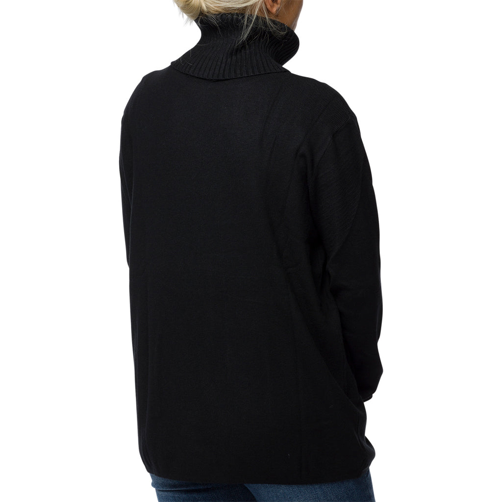 Pullover a collo alto nero da donna con taschini Swish Jeans