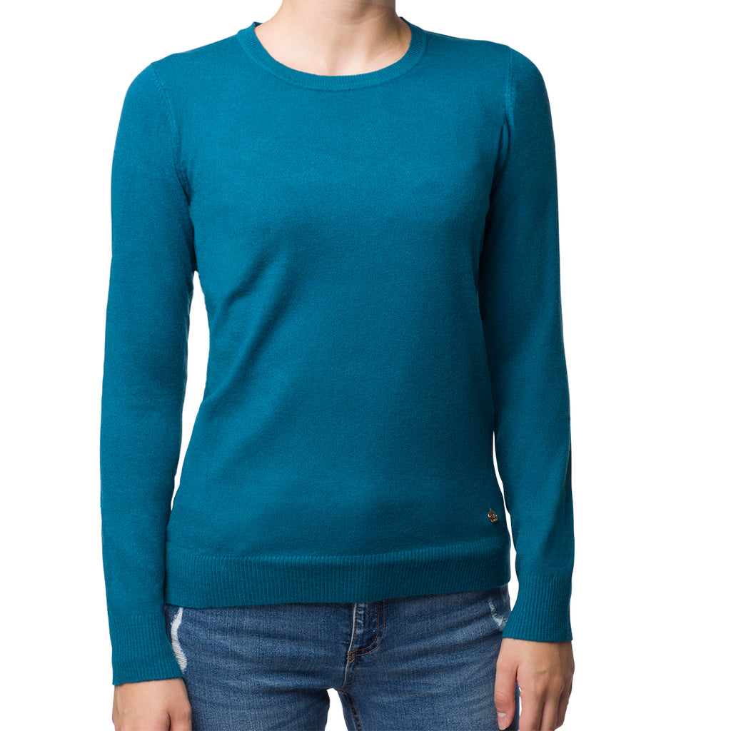 Pullover girocollo blu da donna Swish Jeans