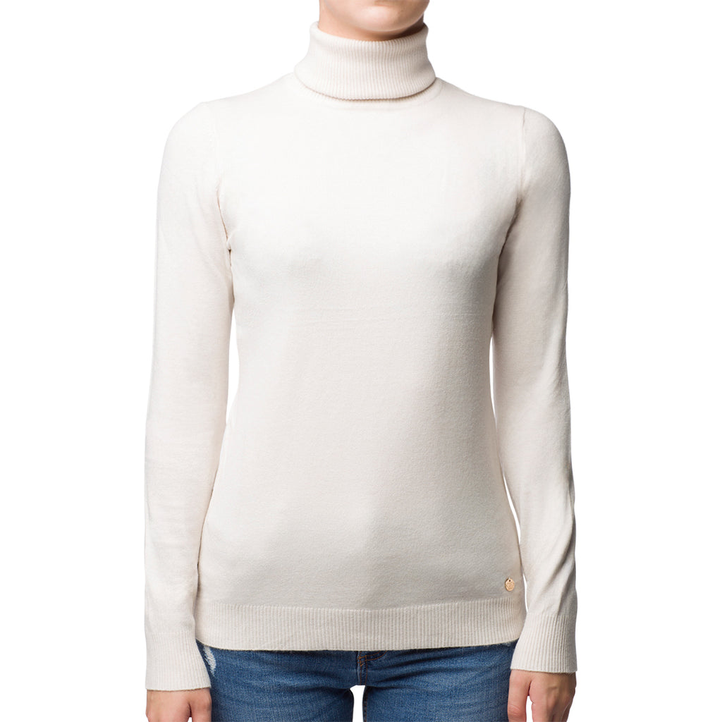 Dolcevita bianco panna con spilletta Swish Jeans