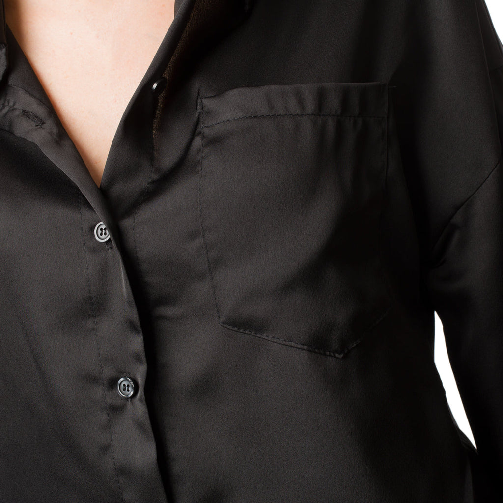 Camicia nera da donna effetto seta Swish Jeans