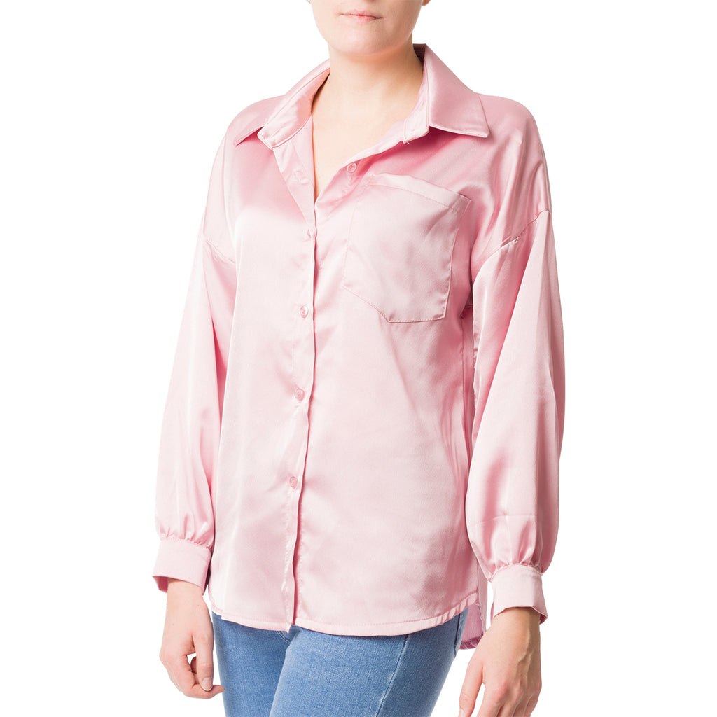 Camicia rosa da donna effetto seta Swish Jeans