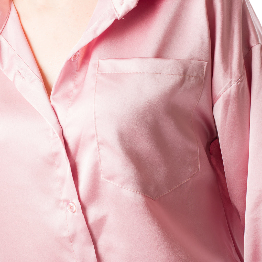 Camicia rosa da donna effetto seta Swish Jeans