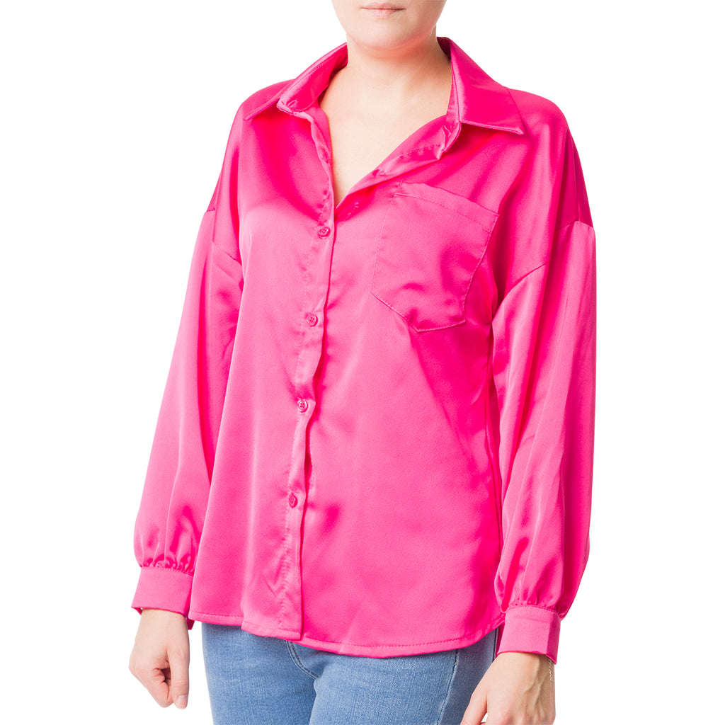 Camicia fucsia da donna effetto seta Swish Jeans