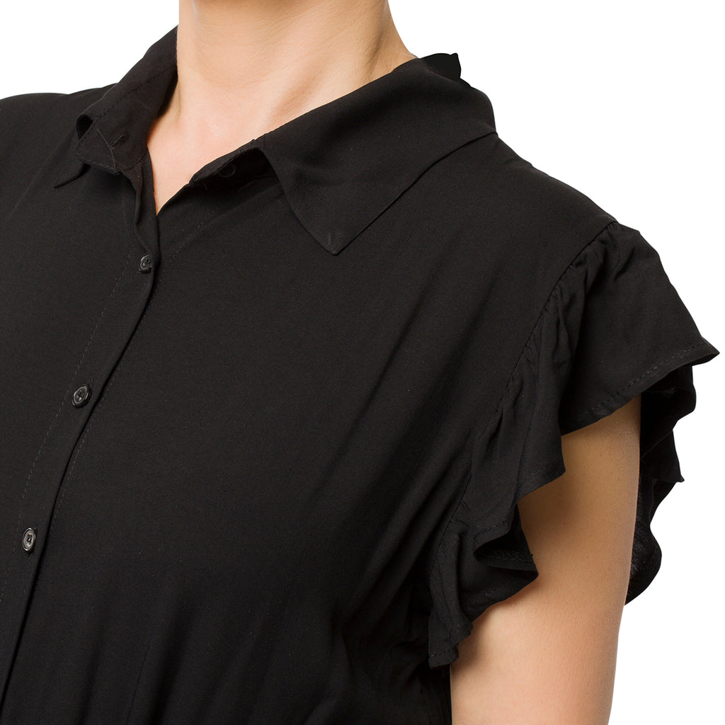 Abito lungo nero smanicato da donna Swish Jeans