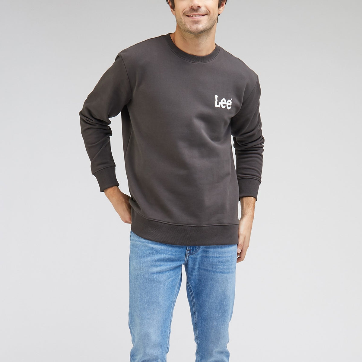 felpa girocollo nera uomo