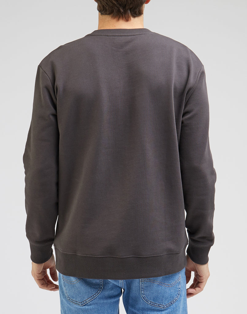 Felpa girocollo nera da uomo Lee Wobbly