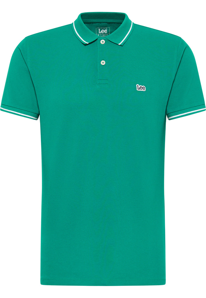Polo turchese da uomo con bordino a contrasto Lee