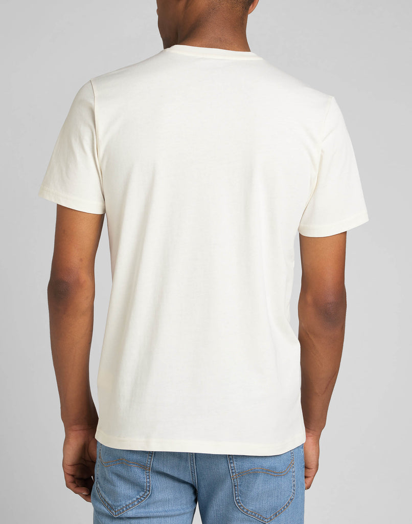 T-shirt bianca da uomo con logo sul petto Lee