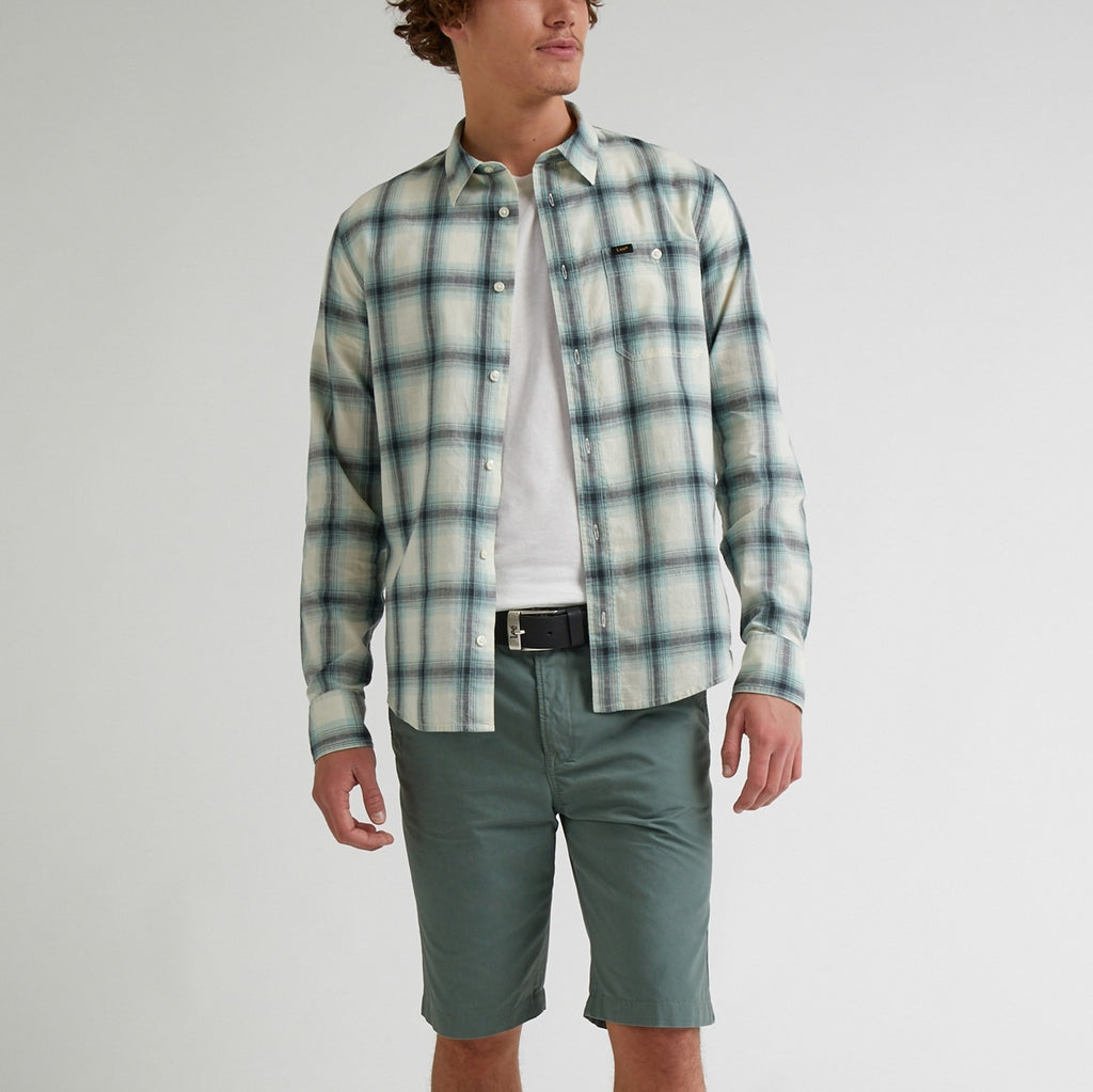 Camicia a quadri grigi da uomo Lee Leesure