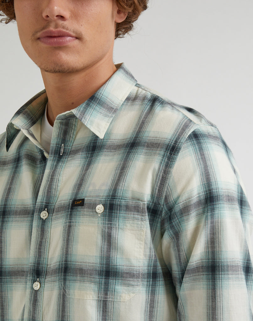 Camicia a quadri grigi da uomo Lee Leesure