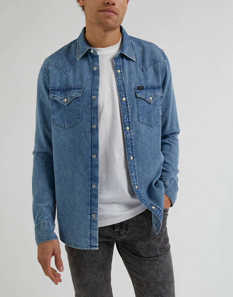 Camicia color jeans da uomo Lee Leesure