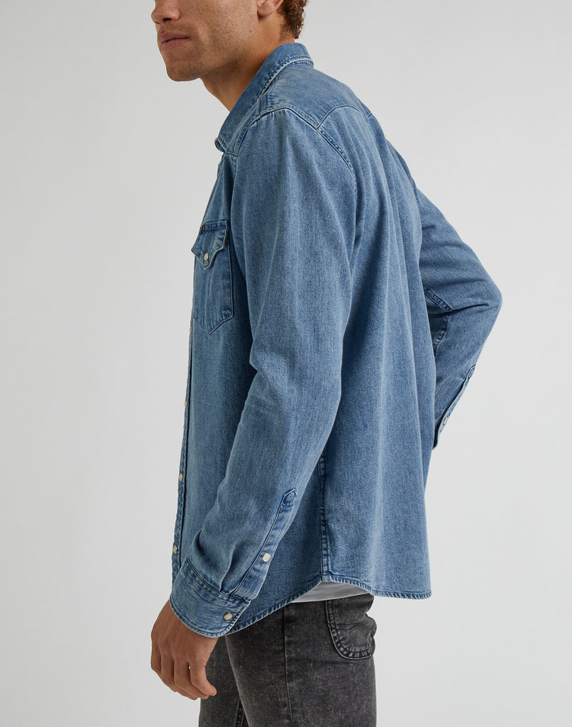 Camicia color jeans da uomo Lee Leesure