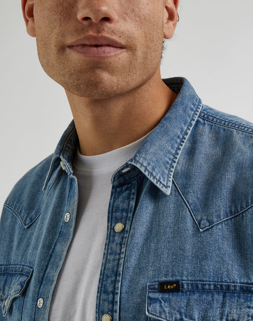 Camicia color jeans da uomo Lee Leesure