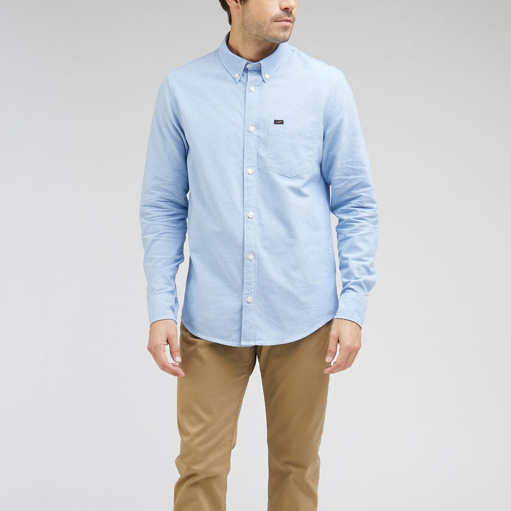 Camicia azzurra button-down da uomo Lee
